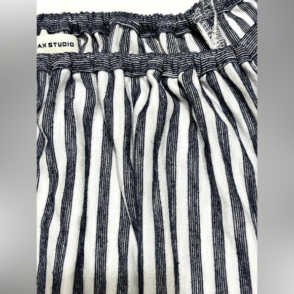 Max Studio Women’s Short Sleeve Striped Blue and White Blouse Shirt Size Large - Picture 7 of 12